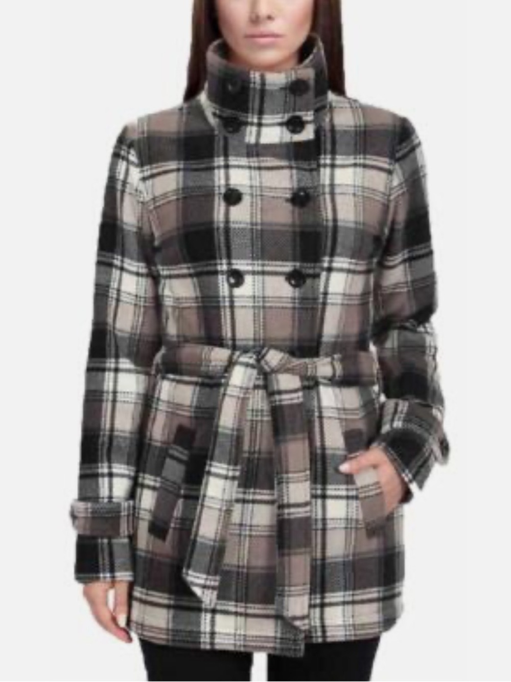 Ike Behar Plaid Coat